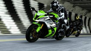 Rider Runs Neon Green Kawasaki H2r kawasaki h2r wallpaper