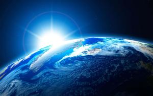 Rising Sun Near Earth Background earth wallpaper