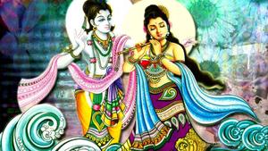 Romantic Radha Krishna Portrait Wallpaper