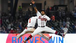 Ronald Acuna Jr. Jump Catch ronald acuna jr wallpaper