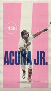 Ronald Acuna Jr Pink Poster ronald acuna jr wallpaper