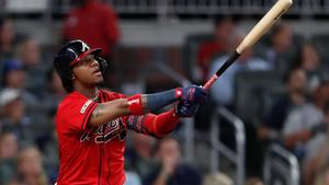 Ronald Acuna Jr. Red Uniform ronald acuna jr wallpaper