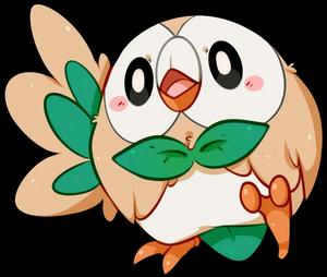 Rowlet Cartoon Illustration pokemon wallpaper
