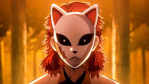 "Sabito Wearing a Kitsune Mask in Demon Slayer" Wallpaper