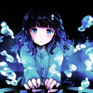 Sad Anime Girl In Blue Good PFP good pfp wallpaper