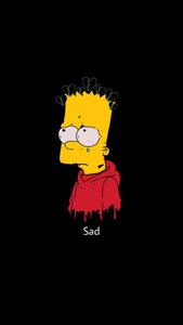 Sad Bart Simpson Black Background bart simpson wallpaper