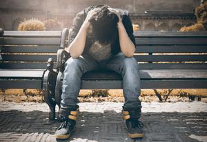 Sad Boy At Bench sad boy wallpaper