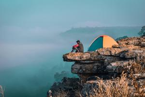 Sad Boy At Mountain Edge sad boy wallpaper