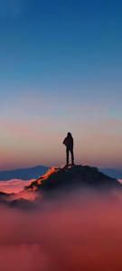 Sad Boy Cartoon On Mountain Peak sad boy cartoon wallpaper