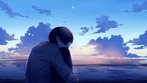 Sad Boy Near Cloudy Sky sad boy wallpaper
