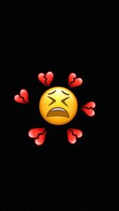 Sad Emoji Amidst Broken Heart iPhone broken heart iphone wallpaper