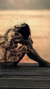 Sad Girl Alone Disintegrating alone girl wallpaper