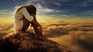 Sad Girl On Clouds sad girl wallpaper
