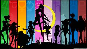 Sailor Moon Characters In Silhouette sailor moon wallpaper