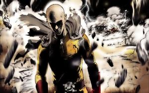Saitama, the hero of justice and hero for all, delivers one punch! one punch man wallpaper