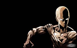 Saitama, the star of One Punch Man, takes a break from the action one punch man wallpaper