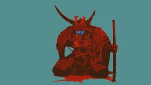 Samurai Warrior Boldly Guarding His Castle samurai wallpaper