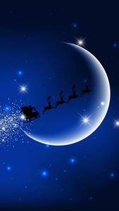 Santa Claus Flying Over Moon Phone Background phone wallpaper
