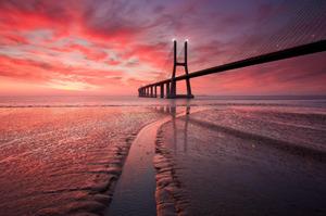 Scenic View of Vasco da Gama Bridge on a Chromebook chromebook wallpaper