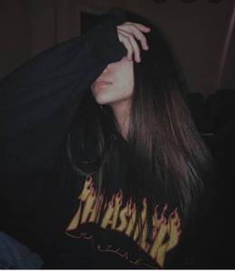 Serene Confidence in Thrasher Hoodie pfp aesthetic wallpaper