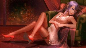 Sexy Anime Girl With Fishnets sexy anime wallpaper
