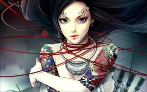 Sexy Anime Girl With Tattoos sexy anime wallpaper