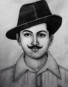 Shaheed Bhagat Singh Charcoal Art Piece shaheed bhagat singh wallpaper