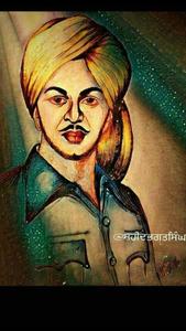 Shaheed Bhagat Singh Color Pencil Drawing shaheed bhagat singh wallpaper