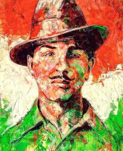 Shaheed Bhagat Singh Messy Painting Style shaheed bhagat singh wallpaper