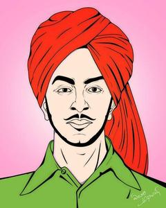 Shaheed Bhagat Singh Multicolored Digital Art shaheed bhagat singh wallpaper