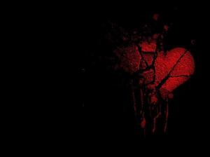 Shattered Heart in Darkness broken heart black wallpaper