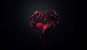 Shattered Heart on a Black Background broken heart black wallpaper