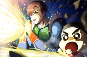 Shin Chan and Friends Enjoying Treats Wallpaper