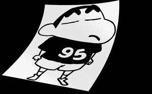 Shin Chan Blackand White Illustration Wallpaper