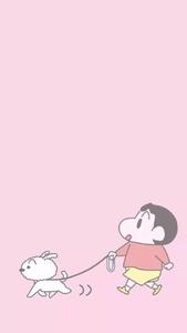 Shinchan Aesthetic With Shiro On Leash shinchan aesthetic wallpaper