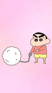 Shinchan Aesthetic With White Furball shinchan aesthetic wallpaper