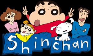 Shinchan Familyand Pets Illustration Wallpaper