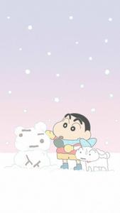 Shiro And Shinchan Aesthetic During Winter shinchan aesthetic wallpaper