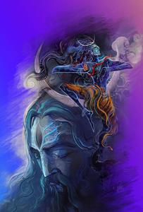 Shiva iPhone Painting On Purple Background shiva iphone wallpaper