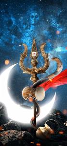 Shiva iPhone Trishula With Moon shiva iphone wallpaper