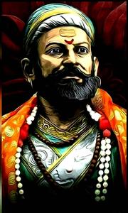 Shivaji Maharaj Head Shot Painting HD shivaji maharaj hd wallpaper
