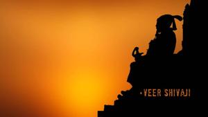 Shivaji Maharaj Throne Silhouette On Orange HD shivaji maharaj hd wallpaper