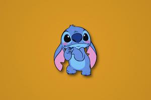 Shocked Cute Stitch On Mustard cute stitch wallpaper