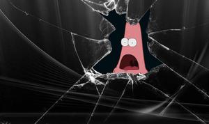 Shocked Patrick Cracked Screen cracked screen wallpaper