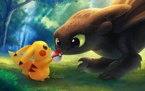 Showing support for two real life legends – Pikachu and Toothless. pokemon wallpaper