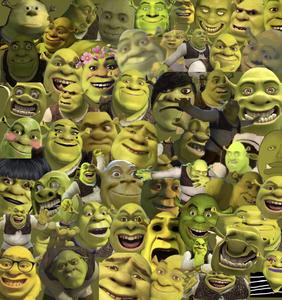 Shrek's Head Collage shrek wallpaper