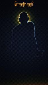 Shri Swami Samarth Silhouette On Black Wallpaper