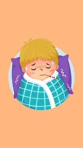 Sick Handsome Boy Cartoon With Thermometer handsome boy cartoon wallpaper