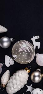 Silver Christmas IPhone Ball Decorations christmas iphone wallpaper