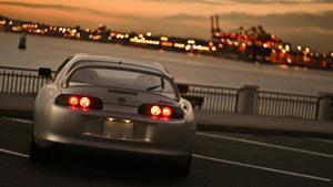 Silver Toyota Supra Near Cityscape toyota supra wallpaper